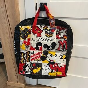 Mickey Mouse Graphic Tote zipper Shopping Bag with Luggage Tag
